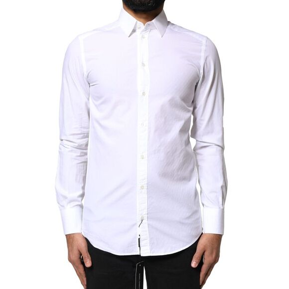 Dolce & Gabbana White Cotton MARTINI Formal Men Dress Men's Shirt (Pre-Owned)